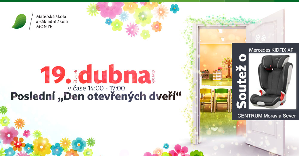 SOUTĚŽ – 19. 4. Den otevřených dveří MŠ MONTE